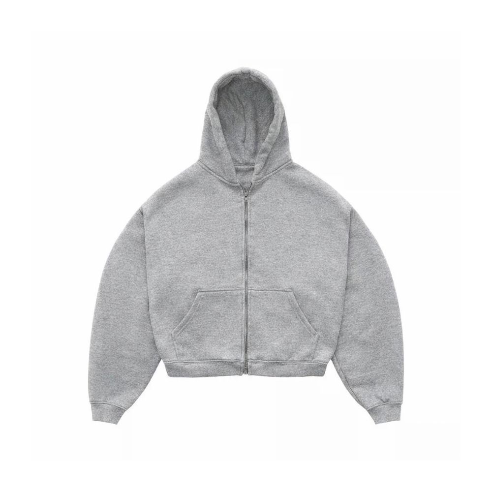 MAMMU - Hoodie Double Zipper Boxy Gsm 330 Polos Gray Misty