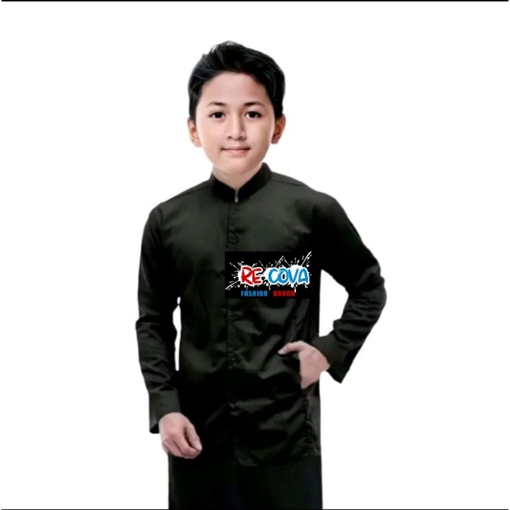 baju koko anak lengan panjang// baju koko putih baju koko anak laki-laki remaja usia 7-15tahun baju 