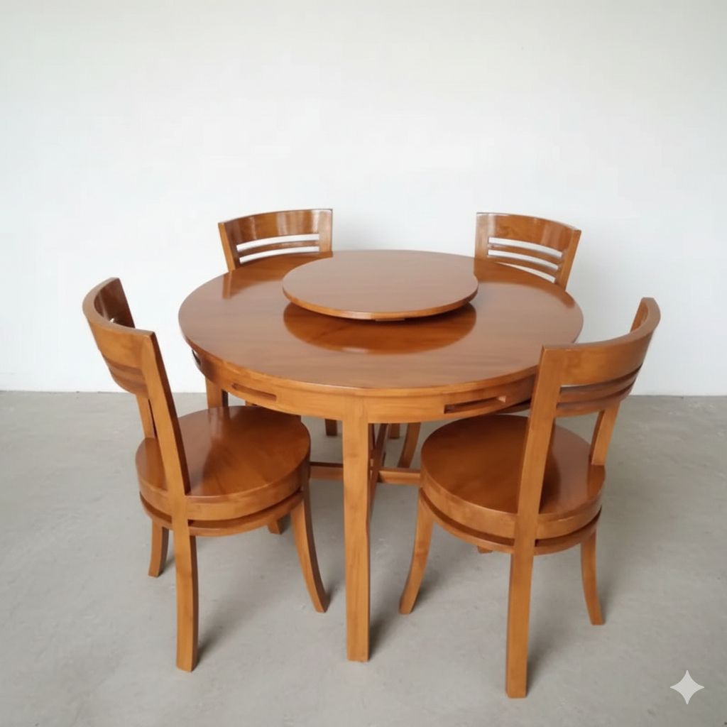Meja makan kayu meja makan minimalis meja makan bulat
