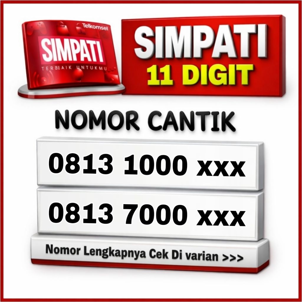Nomor cantik Telkomsel 11 digit - Nomor Super - kartu perdana - Telkomsel prabayar - suport jaringan