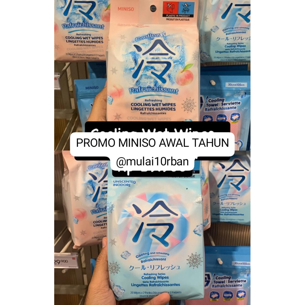 miniso cooling wet wipes tisu basah tissue refreshing