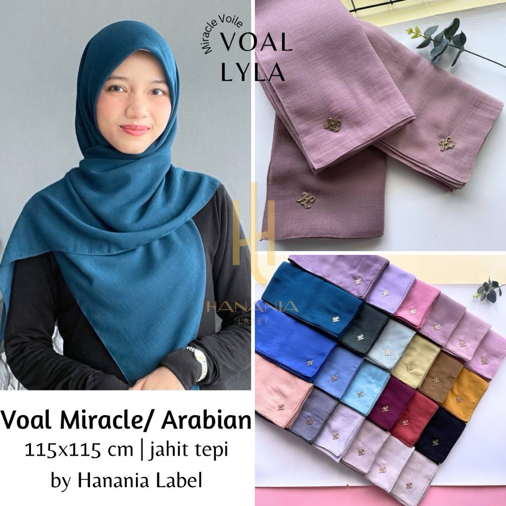 LYLA - Hijab Voal Miracle size 115x115 – Jahit Tepi – Hanania Label
