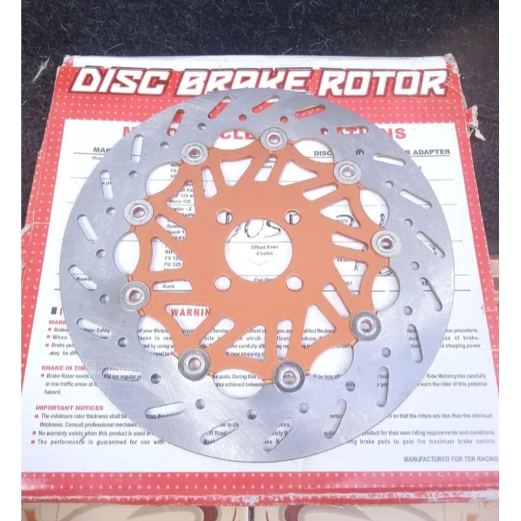 Disc cakram original TDR Racing Uk 260mm  suzuki (Non embos, non floating, kardus ada)