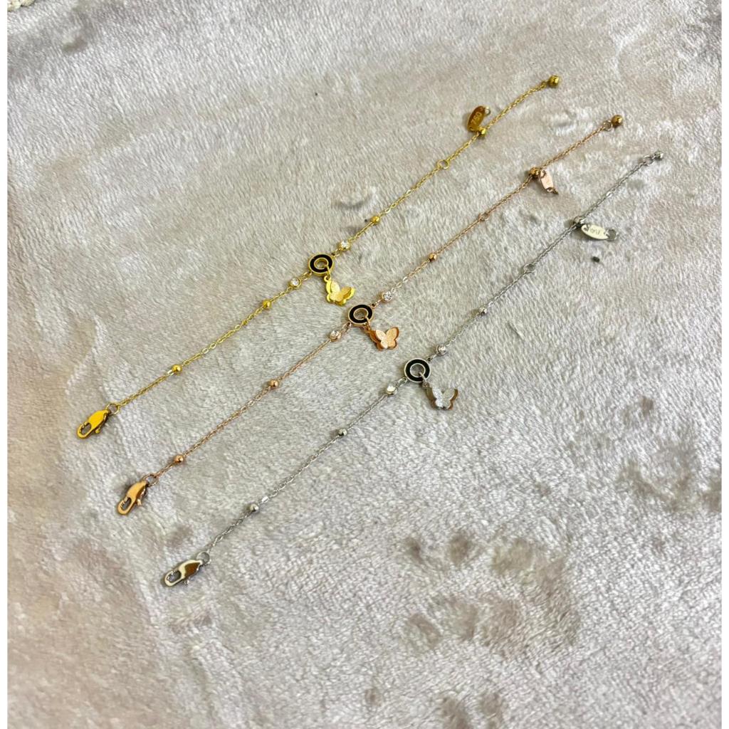 Gelang Serut Kait Kupu-Kupu Titanium / Gelang Wanita Titanium / Gelang Anti Karat / Gelang Fashion /