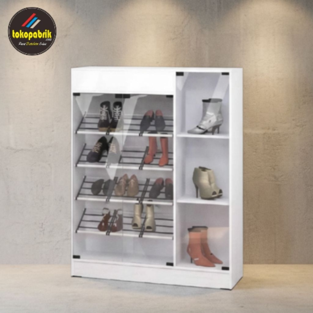 Rak Sepatu Kaca Minimalis / Lemari Sepatu / Rak Penyimpanan Sepatu Murah Ciamis Tasikmalaya Cirebon 