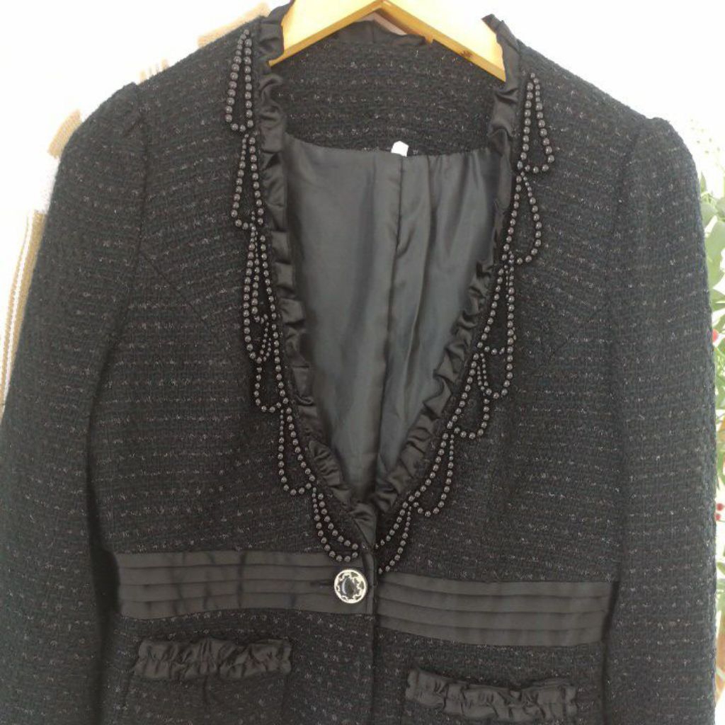 Blazer hitam Tweed (Baca deskripsi)