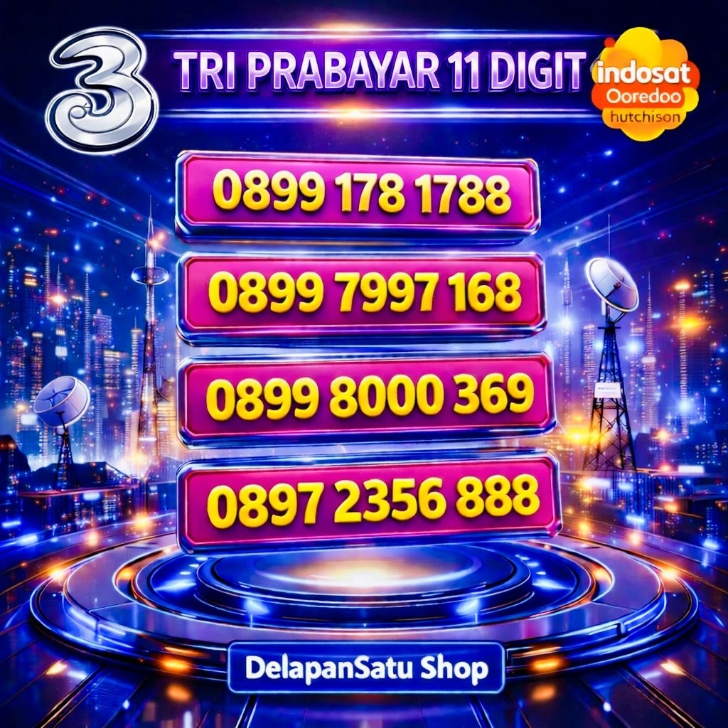 NOMOR CANTIK TRI PRABAYAR 11 DIGIT SERI HOKI