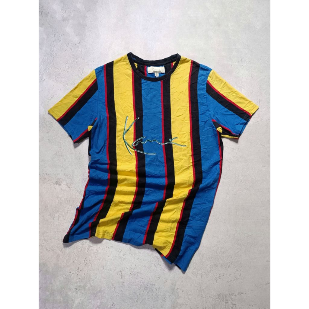 (A 003) kaos vintage KARL KANI stripe 4 warna