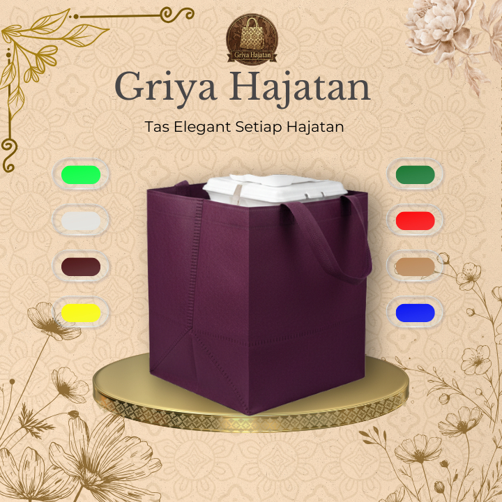 (12 PCS) Tas Griya Hajatan Spunbond Press Super Tebal 75 Gsm - 22x22x28