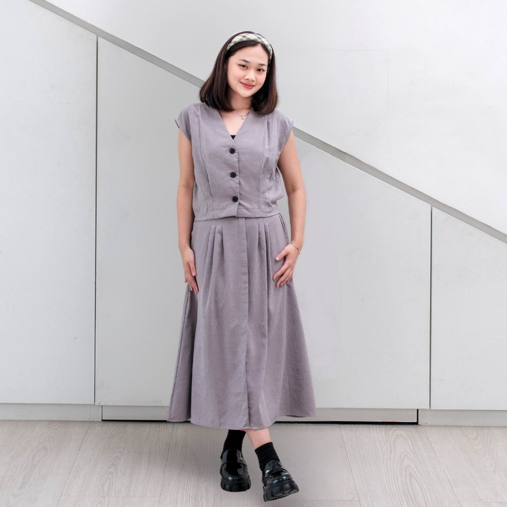 TOB Milie Set - Setelan Vest Rok Wanita/One Set Korean Style