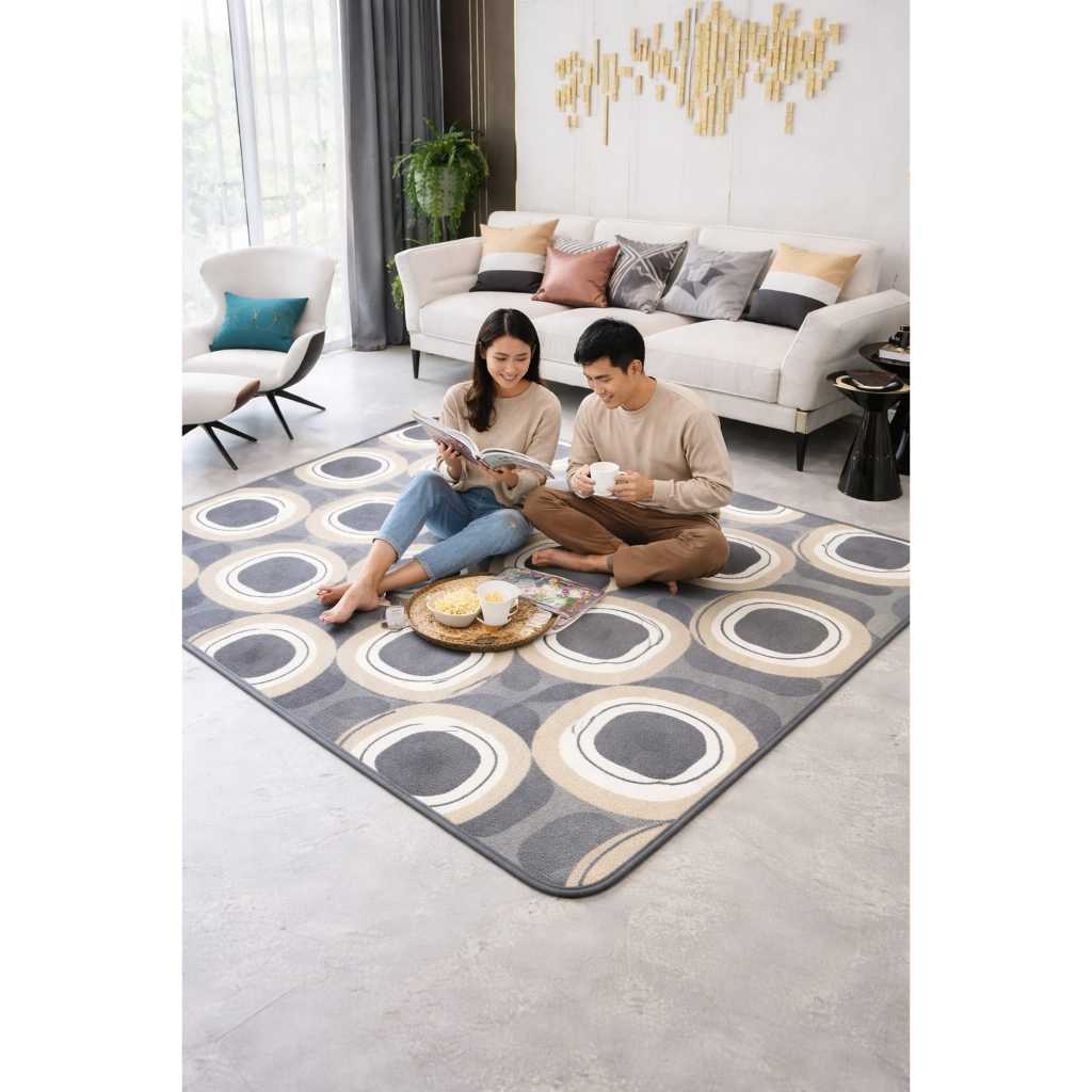 KARPET RUANG TAMU PREMIUM MOTIF GEOMETRIS | ELEGAN & KEKINIAN
