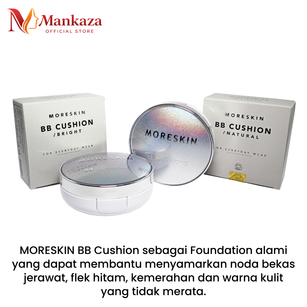 Moreskin Bb Chusion Natural / Bright Nasa Original Bedak Foundation Penghilang Noda Bekas Jerawat Fl