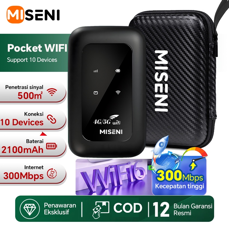 MISENI Wifi Portable Degan EVA CASE 4G/5G Unlock All Operator Sim Card Bisa Dibawa Kemana Mana Perda