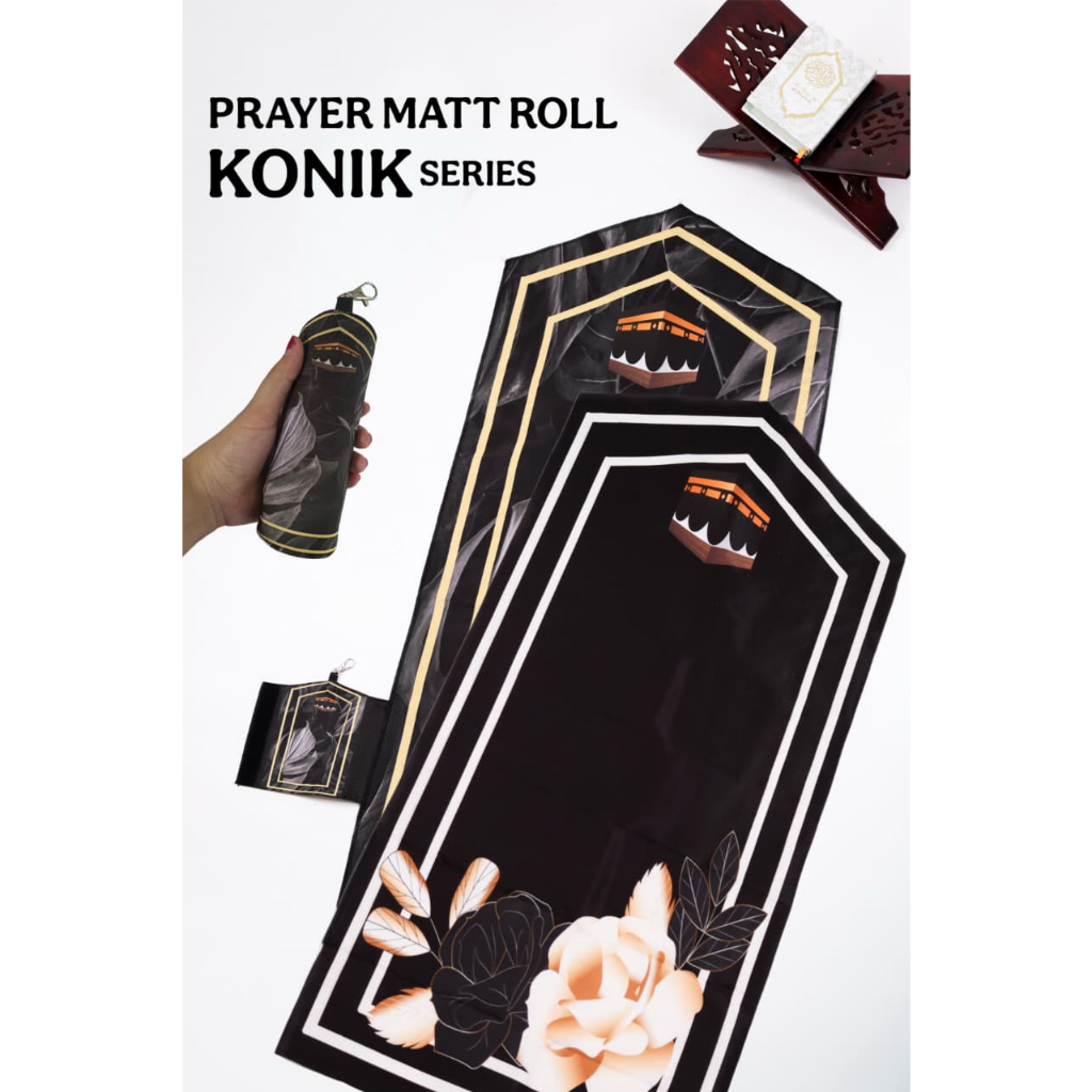 (BISA CUSTOME NAMA SATUAN) Sajadah Travel Konik || Sajadah Travel Saku Lipat Ringan Premium Waterpro