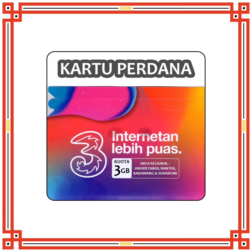 Kartu Perdana Tri Happy Kuota 3GB | Ekstra Nelpon Ke Nomer Tri dan IM3 5000 Menit