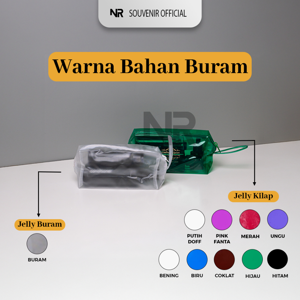 Pouch kubus jelly buram pouch make up sablon boxy kotak kubus ms glow makeup murah unik mika