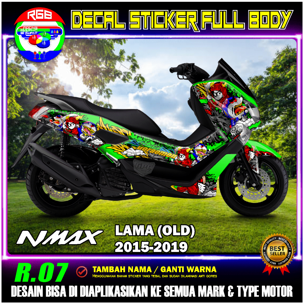 DECAL STICKER STIKER YAMAHA NMAX OLD LAMA 2016 2017 2018 2019 FULL BODY ZOMBIE DORAEMON - RGB R.07