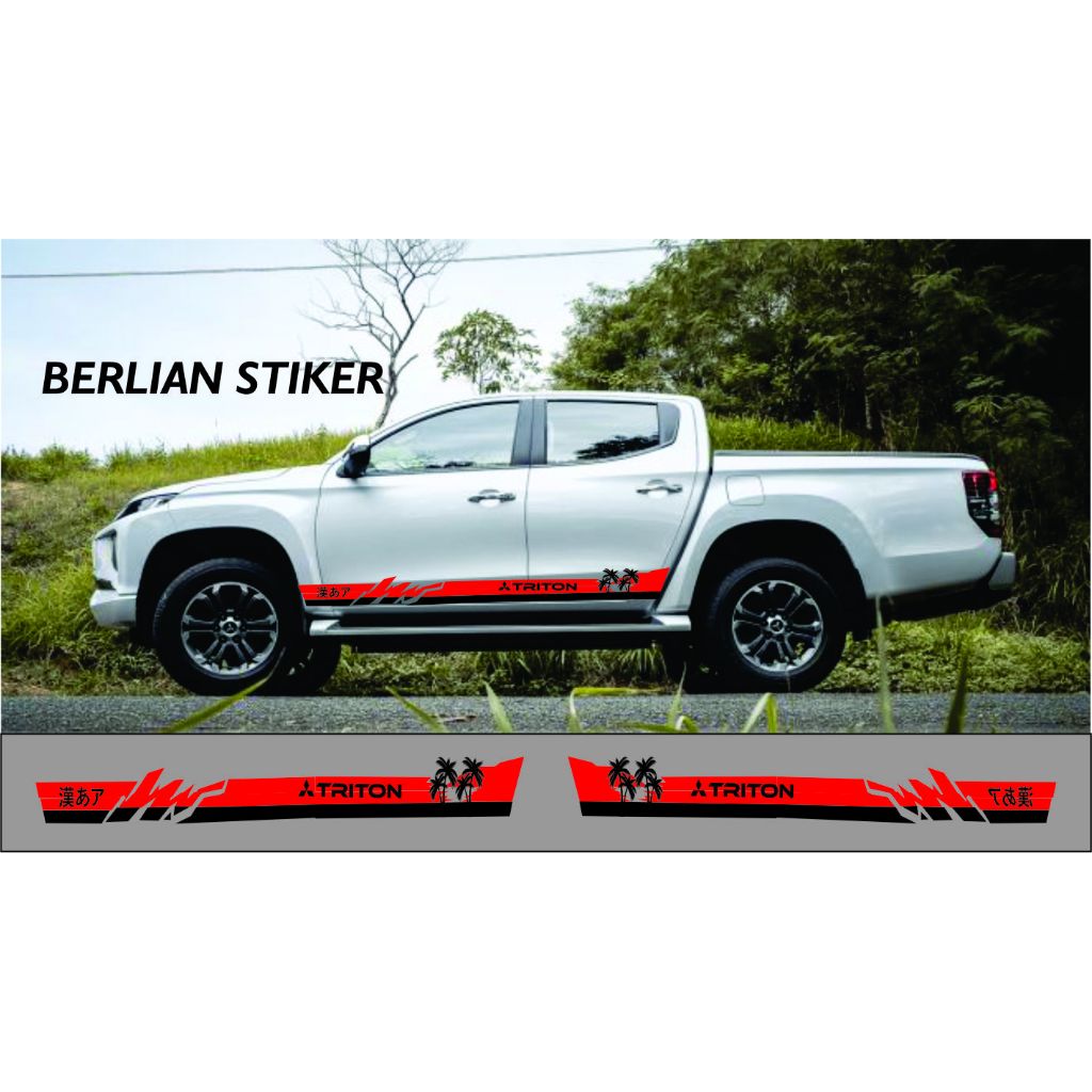 promo stiker mobil mitsubishi triton cutting stiker lis bodi samping keren triton