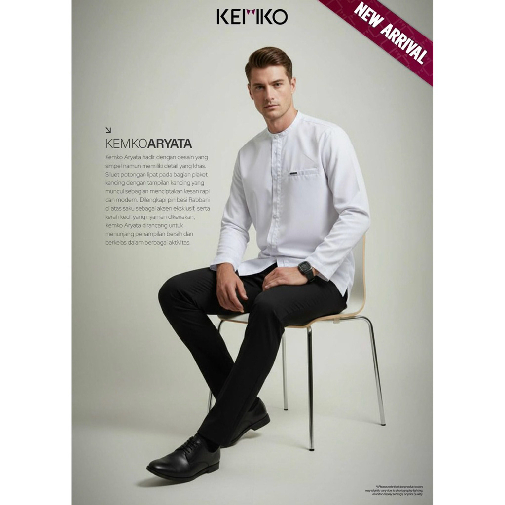 RABBANI ORIGINAL - baju koko KEMKO ARYATA PUTIH BLG