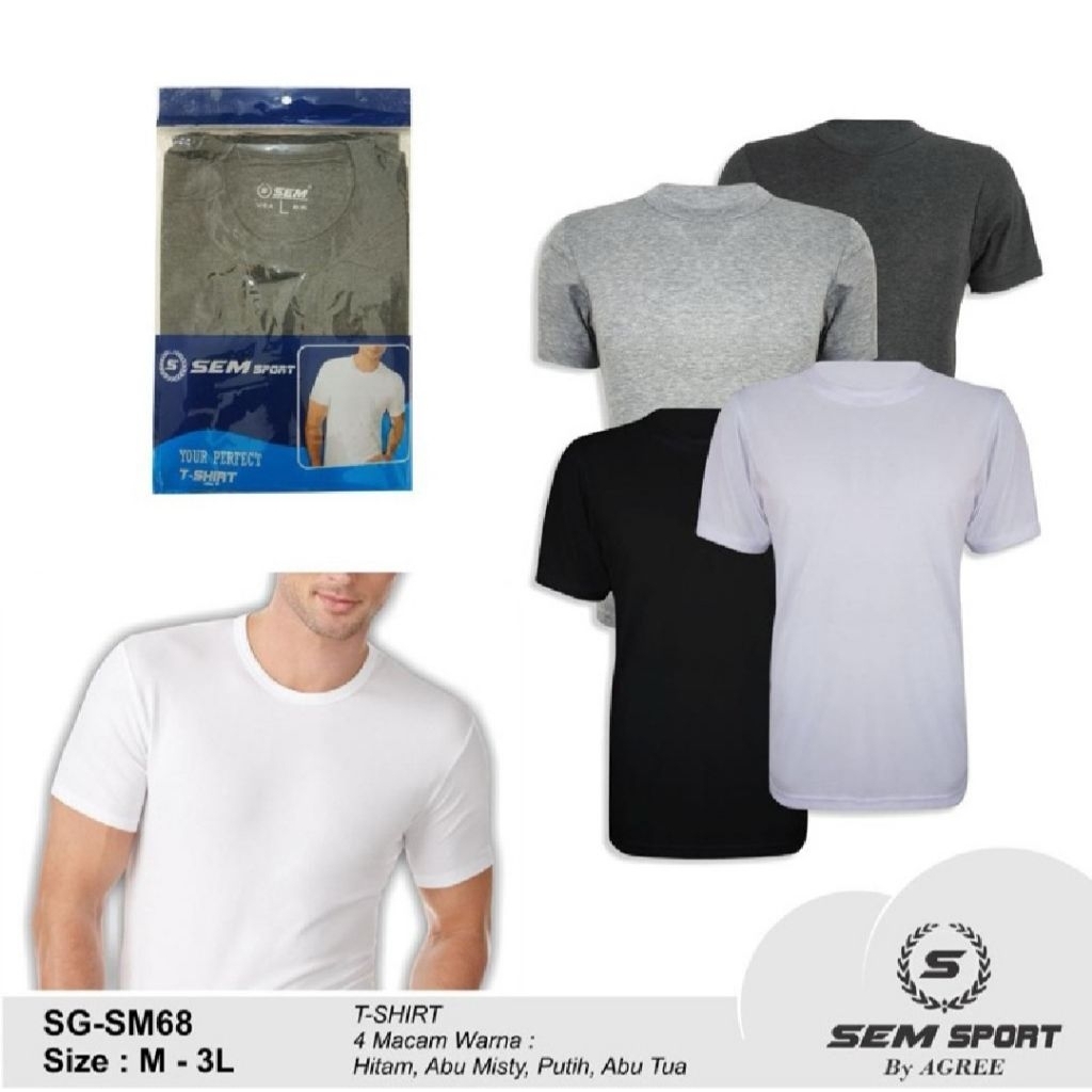 SEM Kaos Oblong Pria SEM Sport SM 68 M L XL XXL
