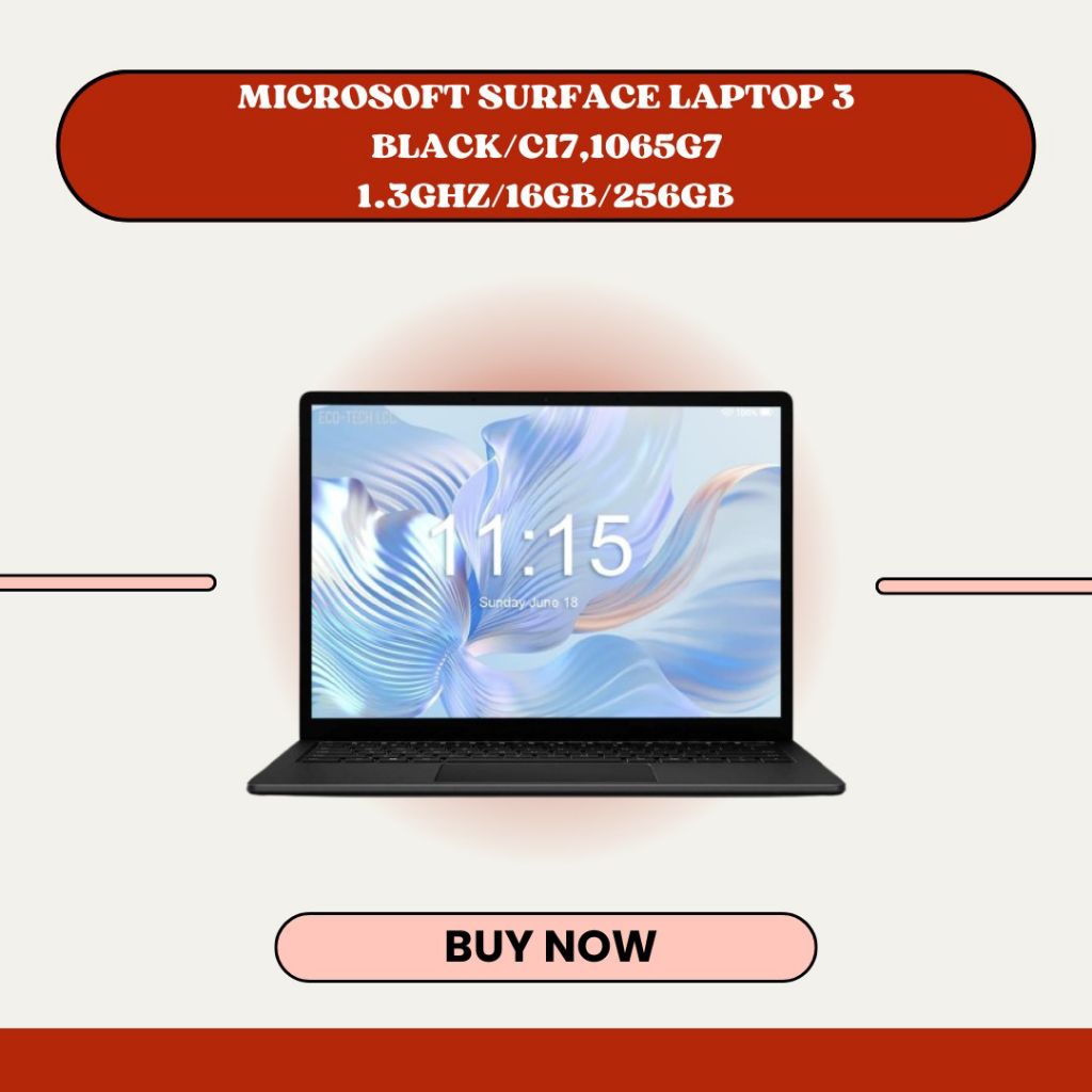 MIcrosoft Surface Laptop 3 Black Ci7 1065G7 1.3GHz Ram 16GB Ssd 256GB