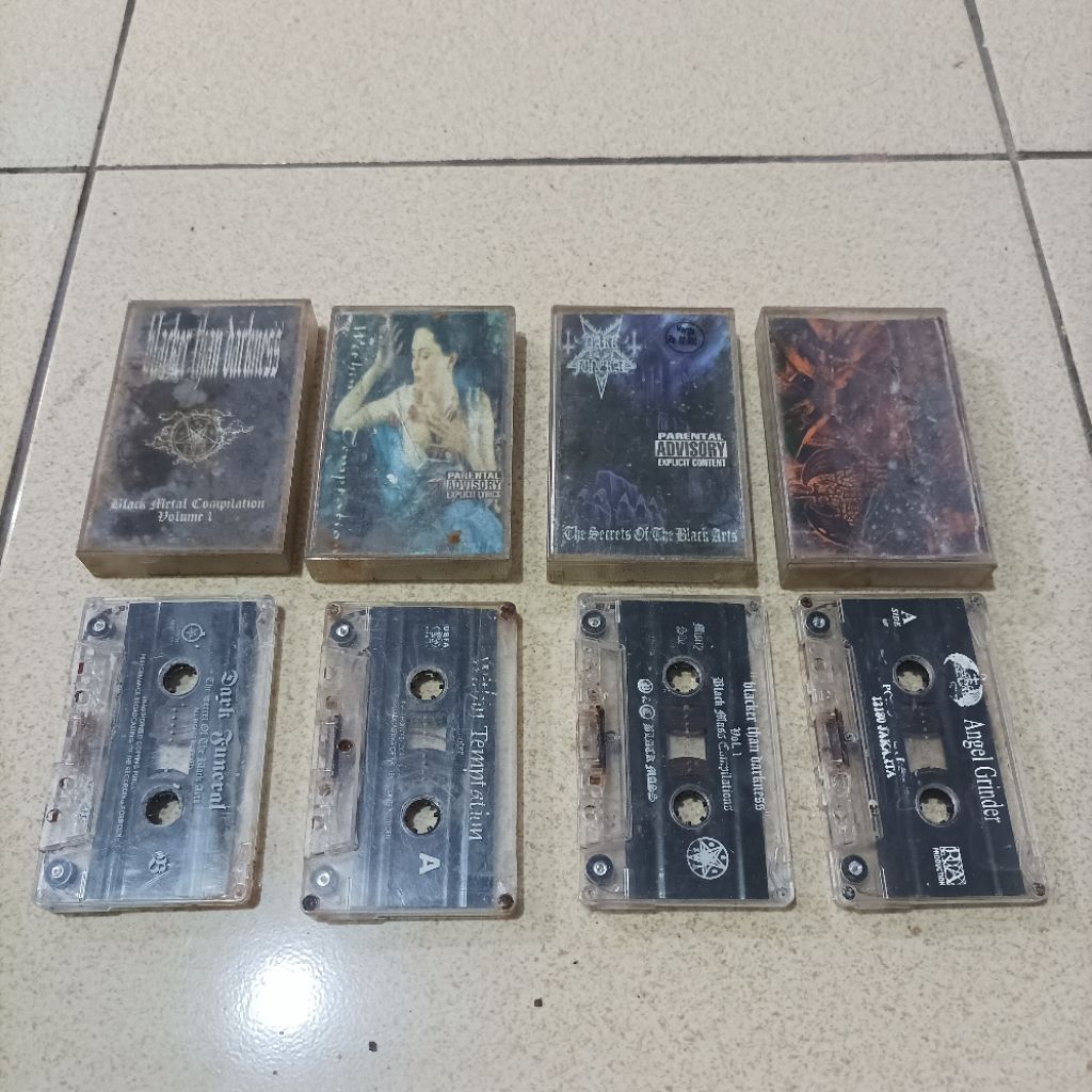 Paket Take All Kaset Original Hard Core Black Metal Band Angel Grinder Dark Funeral Within Temptatio