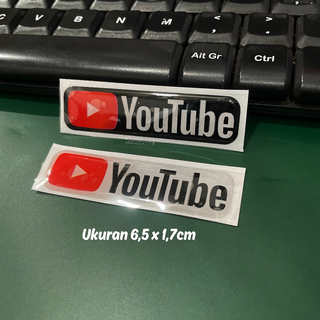 Sticker Timbul Resin YOUTUBE Logo Lycal 3D Kecil Satuan