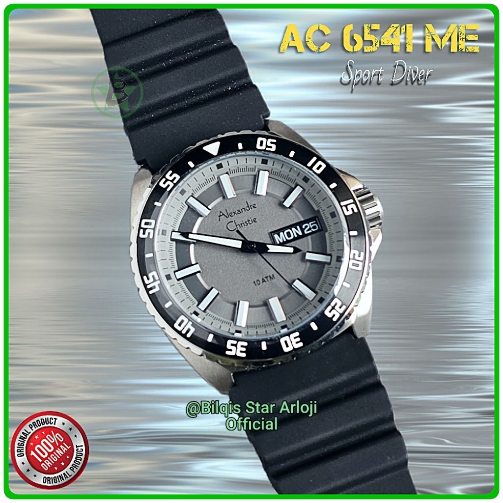 Alexandre Christie Diver Ac 6541 ME Day Date Case Silver Original