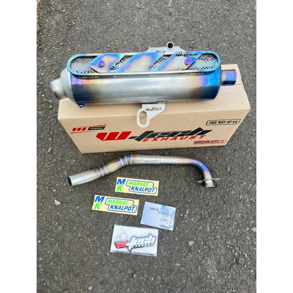 WTECH.KNALPOT KONDOMAN LUSTER V2 BAUT TITANIUM PNP ALL MATIC PCX NMAX AEROX VARIO SCOOPY BEAT