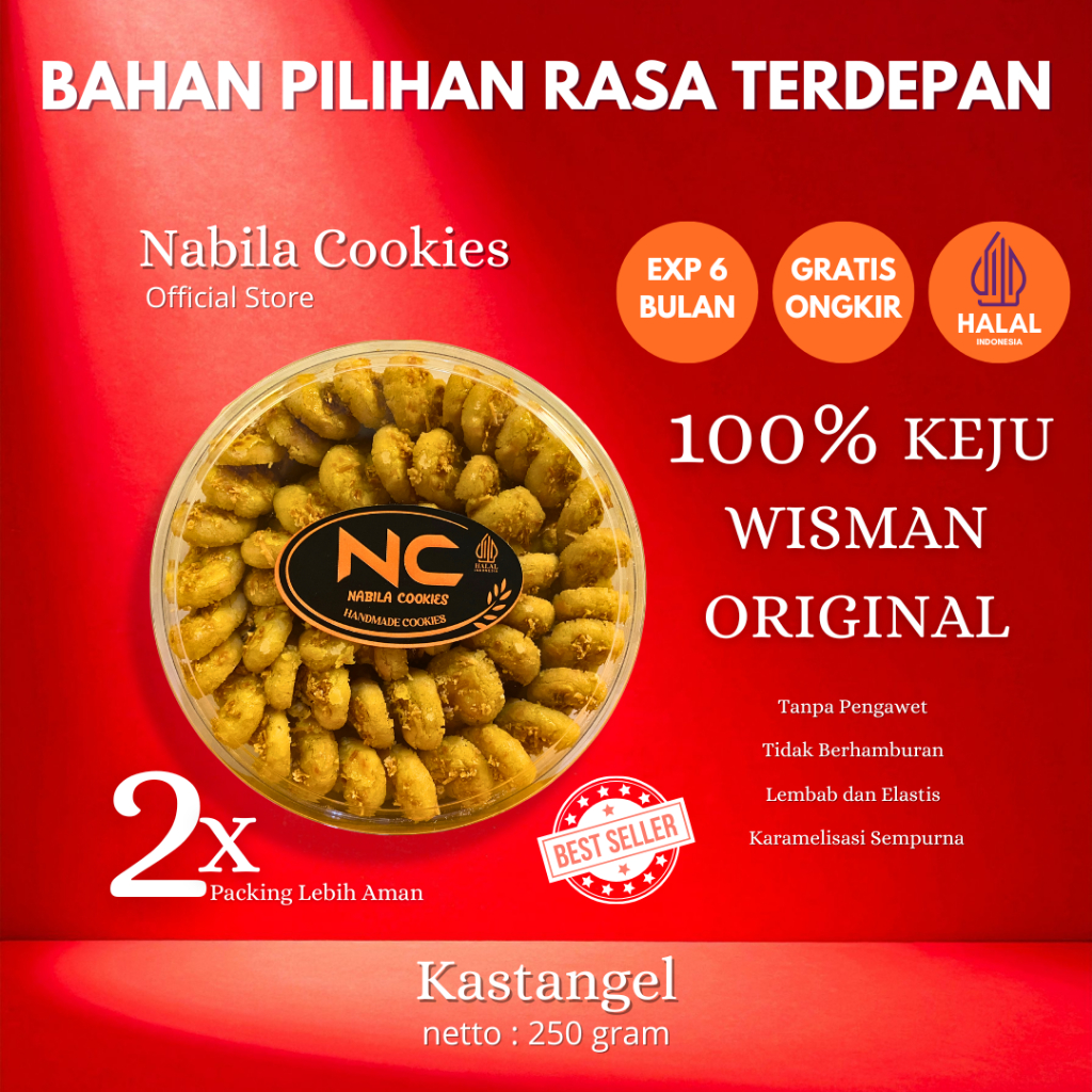 Kastengel Keju Oven Keju Premium Bahan Berkualitas 250 Gram