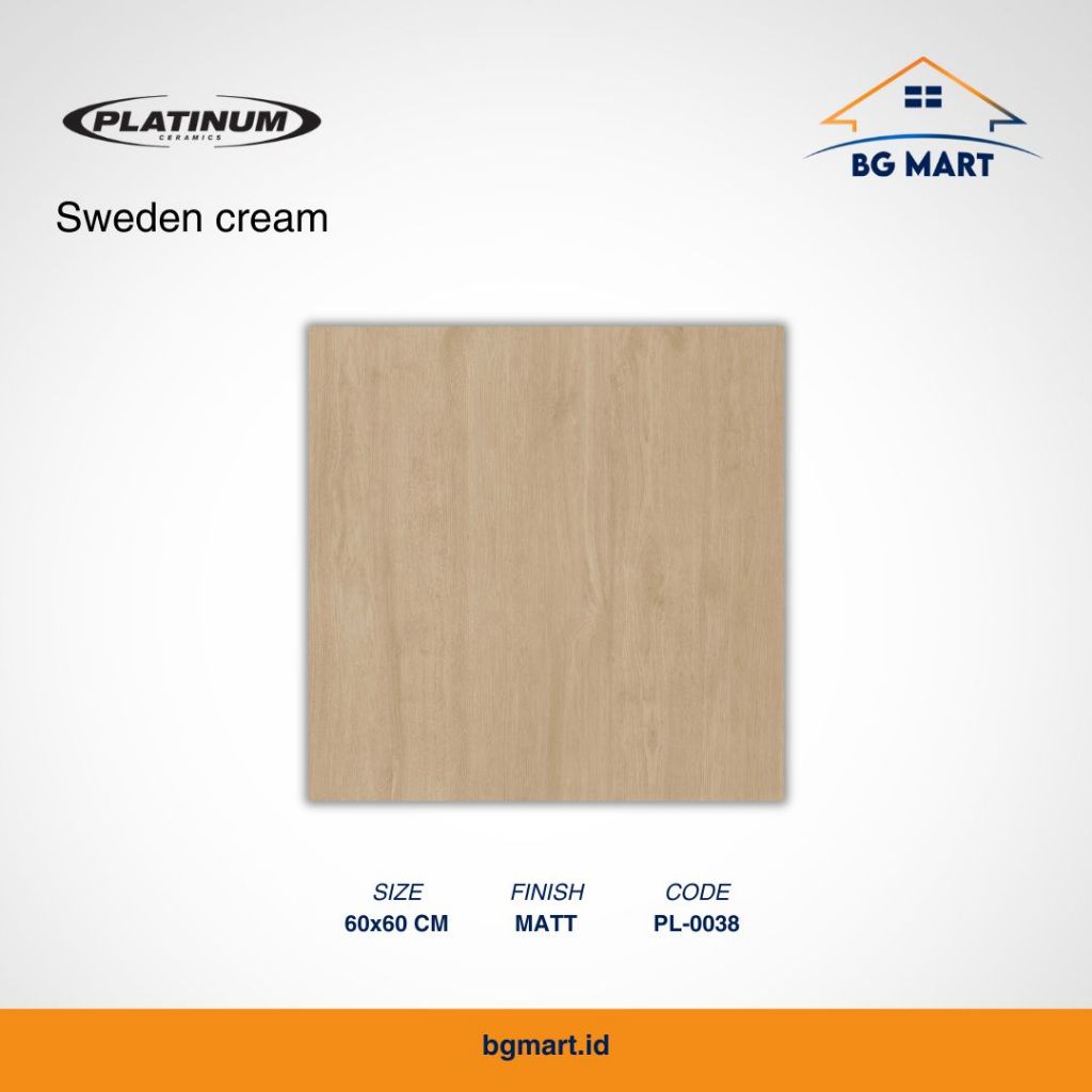 PLATINUM Keramik Lantai 60x60 Sweden Rec Cream KW A