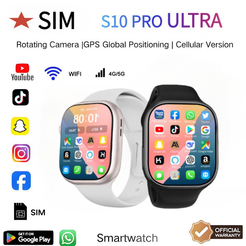 [Bisa Video+sim ] Samsung Smartwatch S10 ULTRA 4G & 5G | RAM 8/ 256GB | SIM CARD | Bisa Nonton Youtu