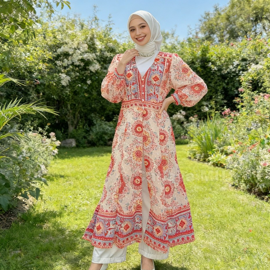 Best Sale Tunik Rayon Motif Premium Terbaru/Tunik Bunga/Tunik Kondangan