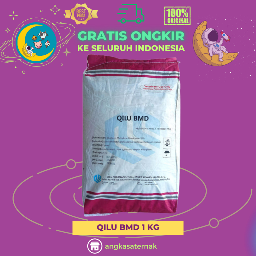 AGP QILU BMD 1 KG -   Untuk Pemacu Pertumbuhan Dan Pencernaan Ayam Broiler Dan Hewan Ternak Lainnya.