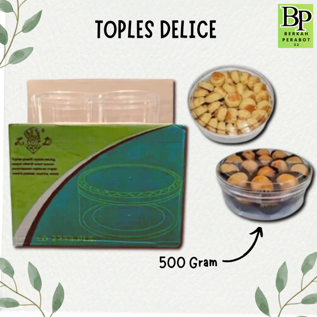 Toples Kue Kering Delice 500 gram / Toples Bening Bulat 500 gram / Toples Mika / Toples Kue Lebaran
