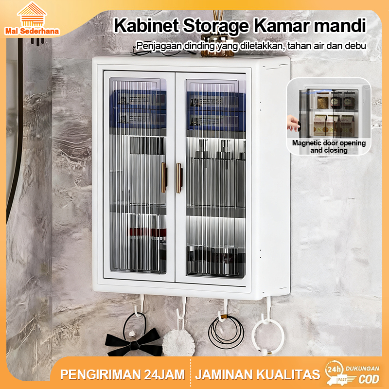 [Mal Sederhana] Lemari Dinding Multifungsi Plastik Premium - 31x12x40cm - Dapur WC Kamar Mandi