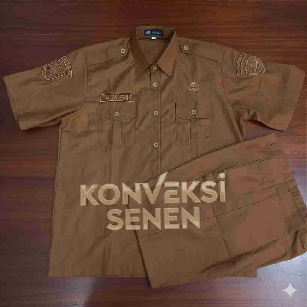 seragam pemda pns khaki pria |seragam pemda bordir logo custom | seragam pns khaki pria premium full