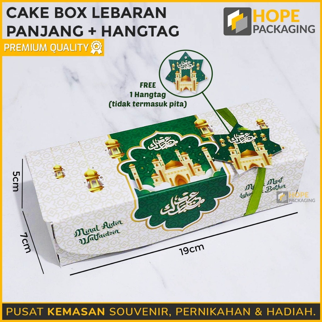 Cake Box Lebaran Panjang + Hangtag / Dus Kue Lebaran / Box Souvenir Kue Kering / Dus Kue / Box Panja
