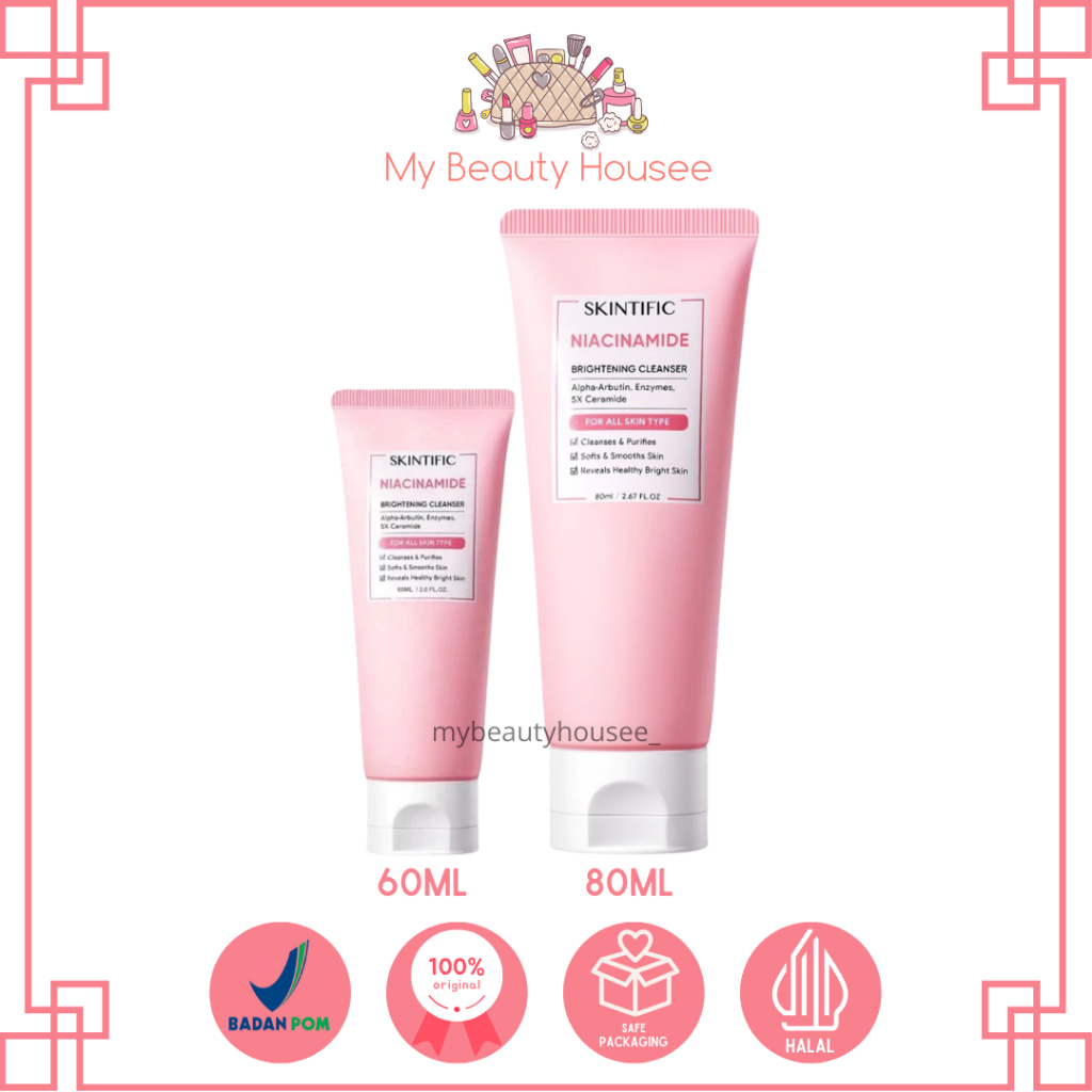 SKINTIFIC NIACINAMIDE BRIGHTENING CLEANSER 80ML - FACIAL WASH - FACE WASH