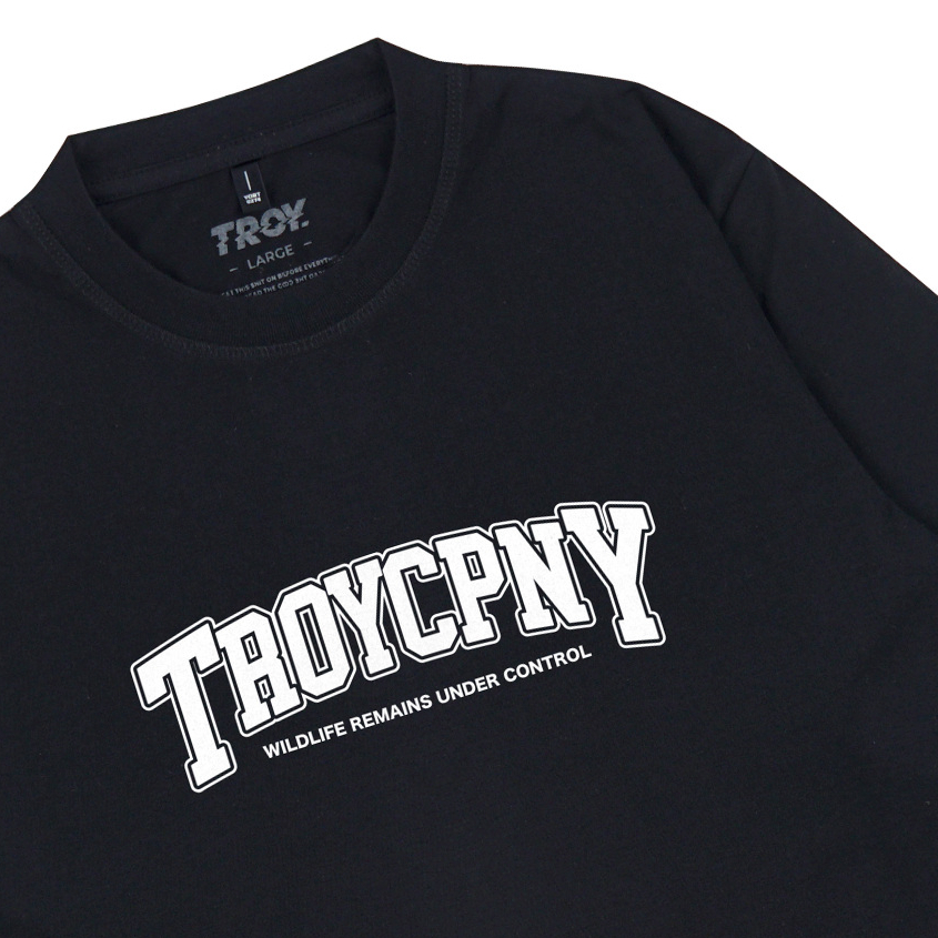 Troy Company Double Sleeve Longsleeve Black Stripe Collegiate - Kaos Lengan Panjang Kaos Hitam Stripe DSD 3337