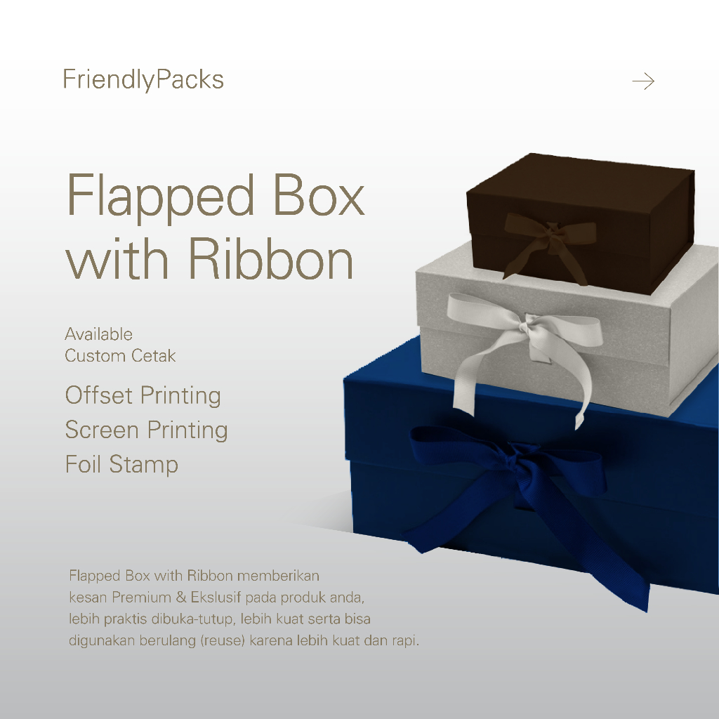 Flapped Box with Ribbon / Gift Hard Box / Premium Gift Hampers / Kotak Hadiah / Kado