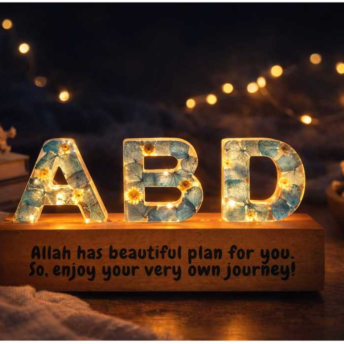 EPOXY.CRAFT Lampu Tidur Custom Nama Resin Kado Ulang Tahun Graduation