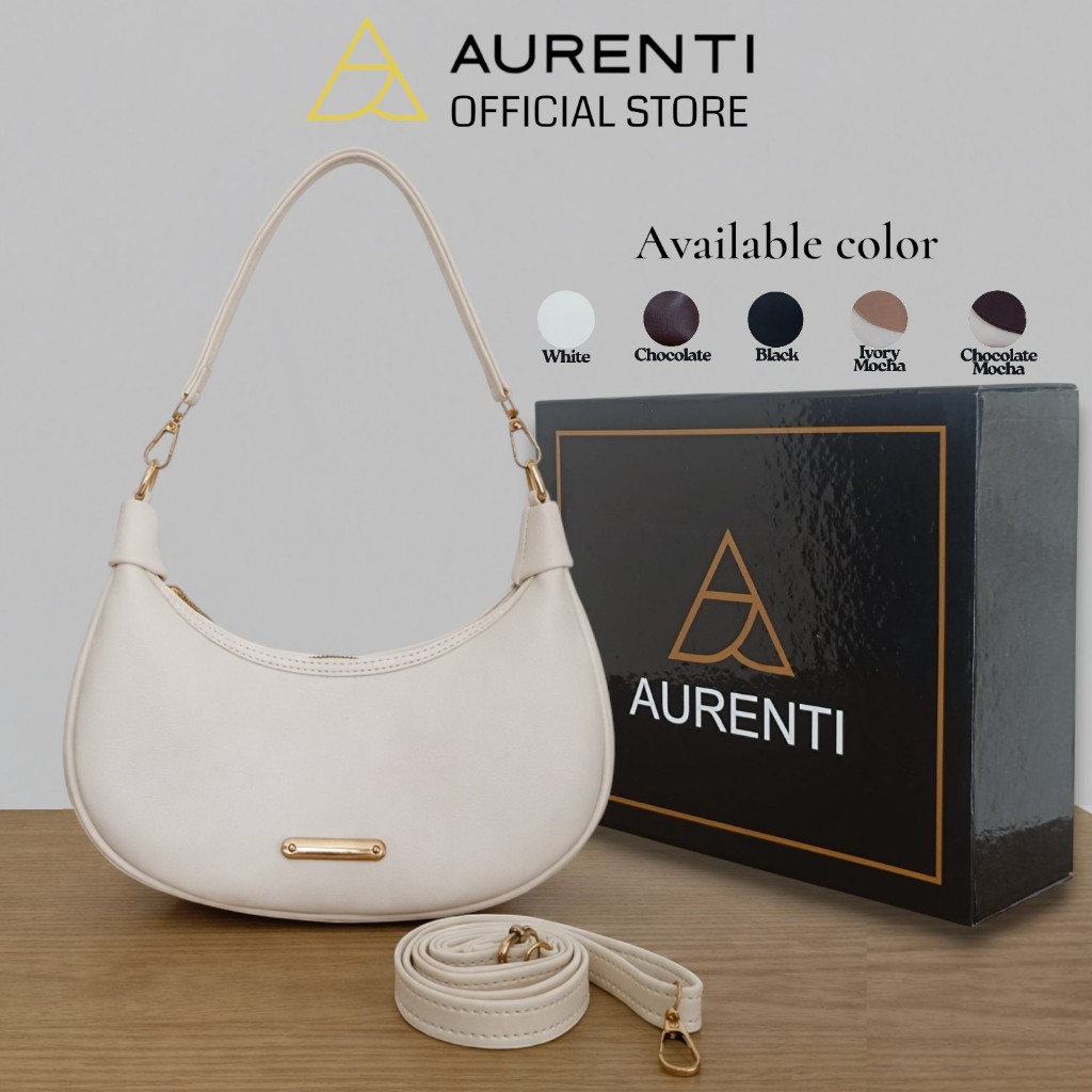 Aurenti Lune Bag Tas + Box | Tas Wanita Moon Shape Premium + Boneka | Shoulder Bag / Sling Bag Kekin