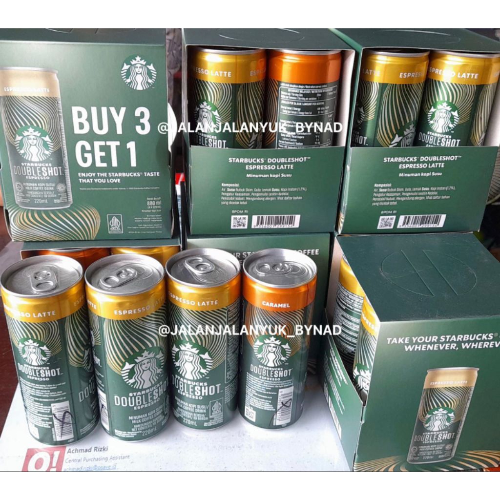 Kopi Susu Kaleng Starbucks Coffee Doubleshoot Espresso 200ml (4 x 220ml)