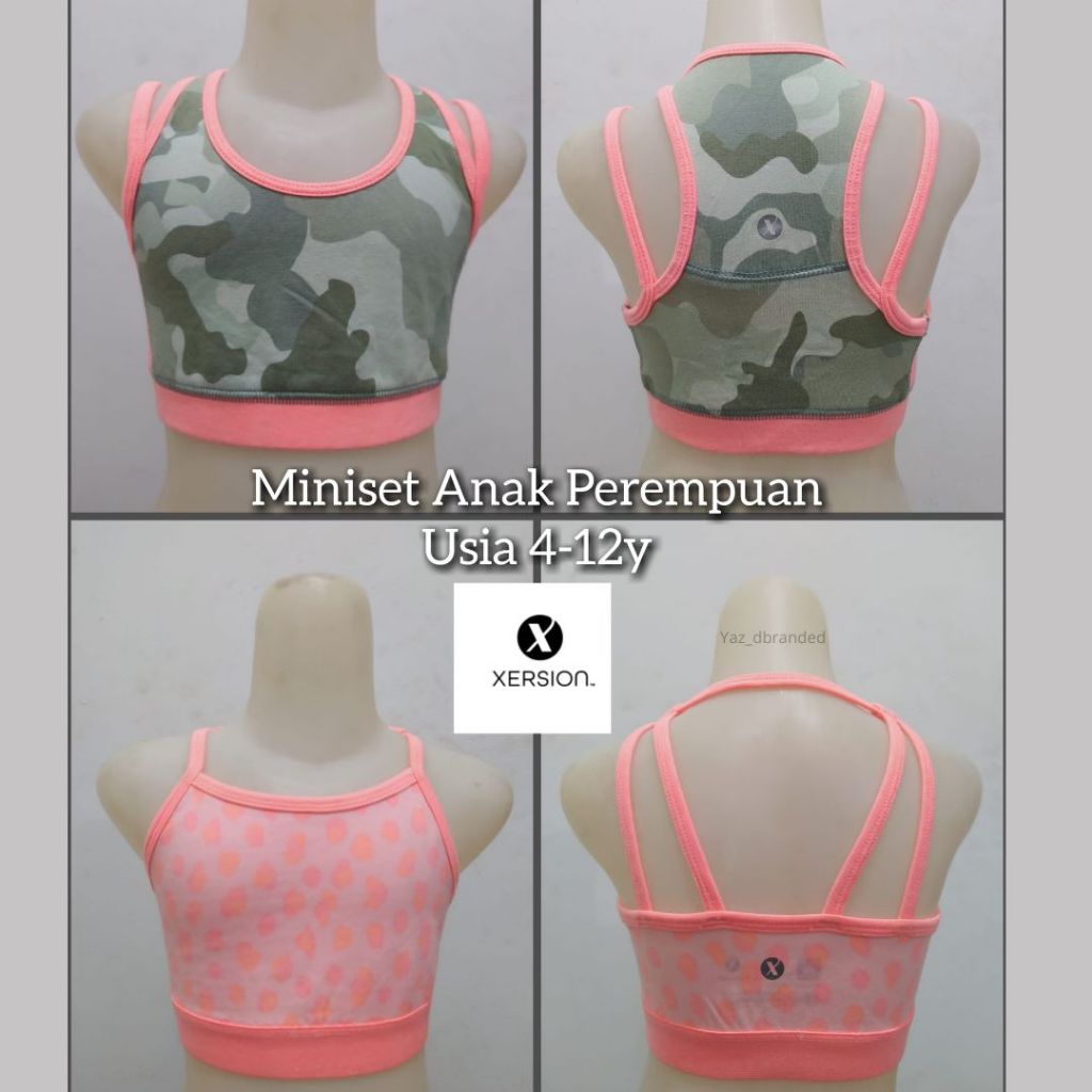 [ORIGINAL] Miniset Anak Perempuan Xersion Branded Usia 4-12 Tahun Tanpa Busa Dan Kawat Premium