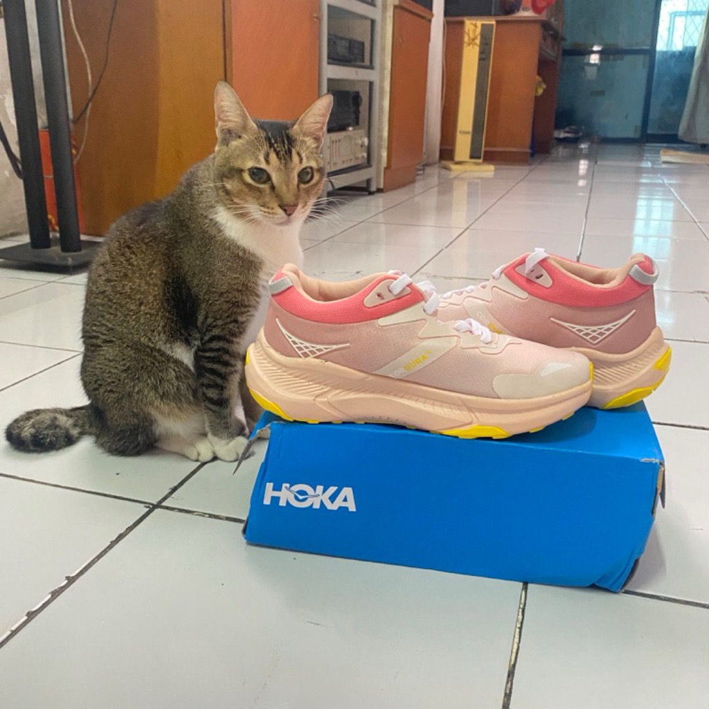 SEPATU RUNNING JALAN WANITA HOKA HONDURA PINK SIZE 37