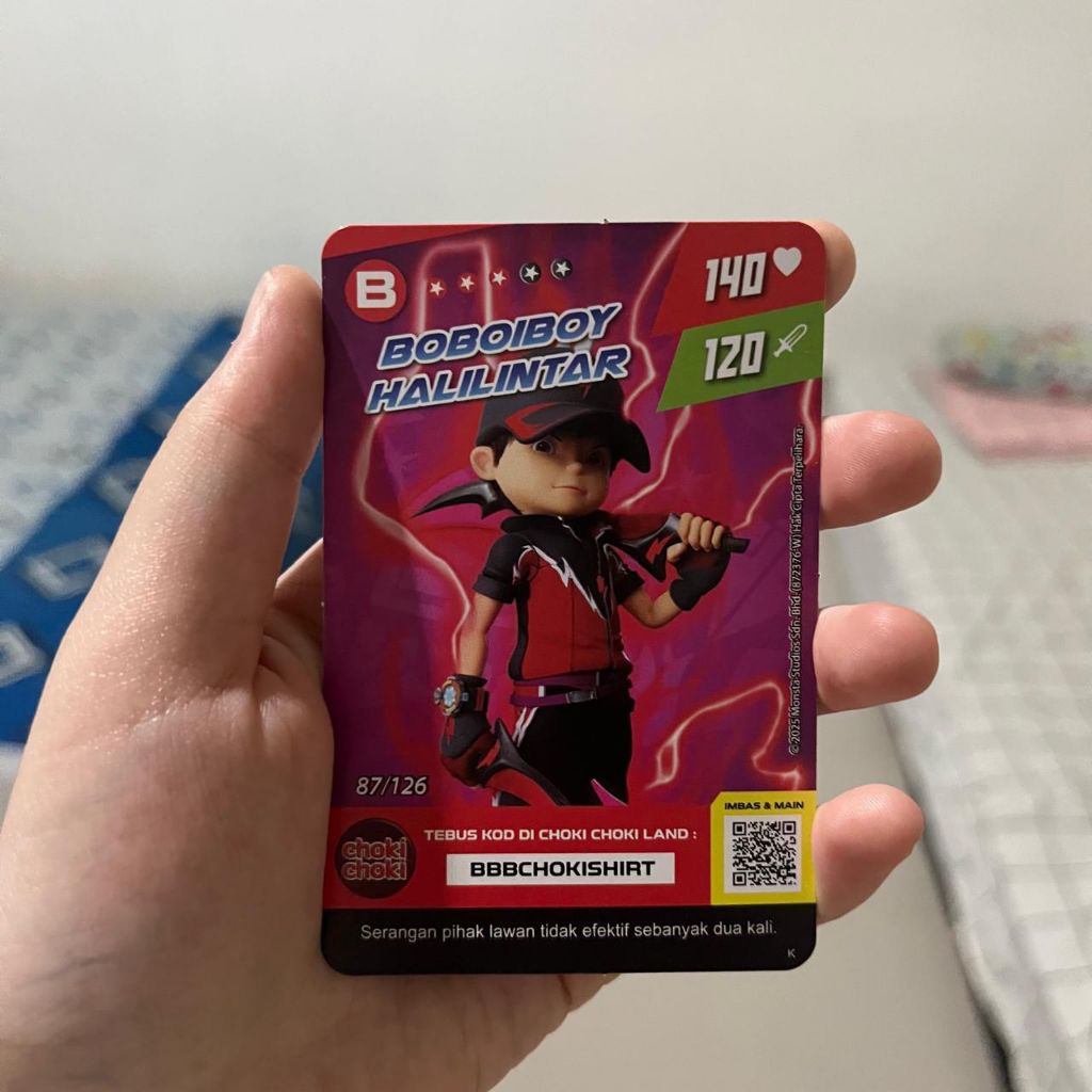 Kartu BoBoiBoy Halilintar no 87 - Choki Choki Batch 1