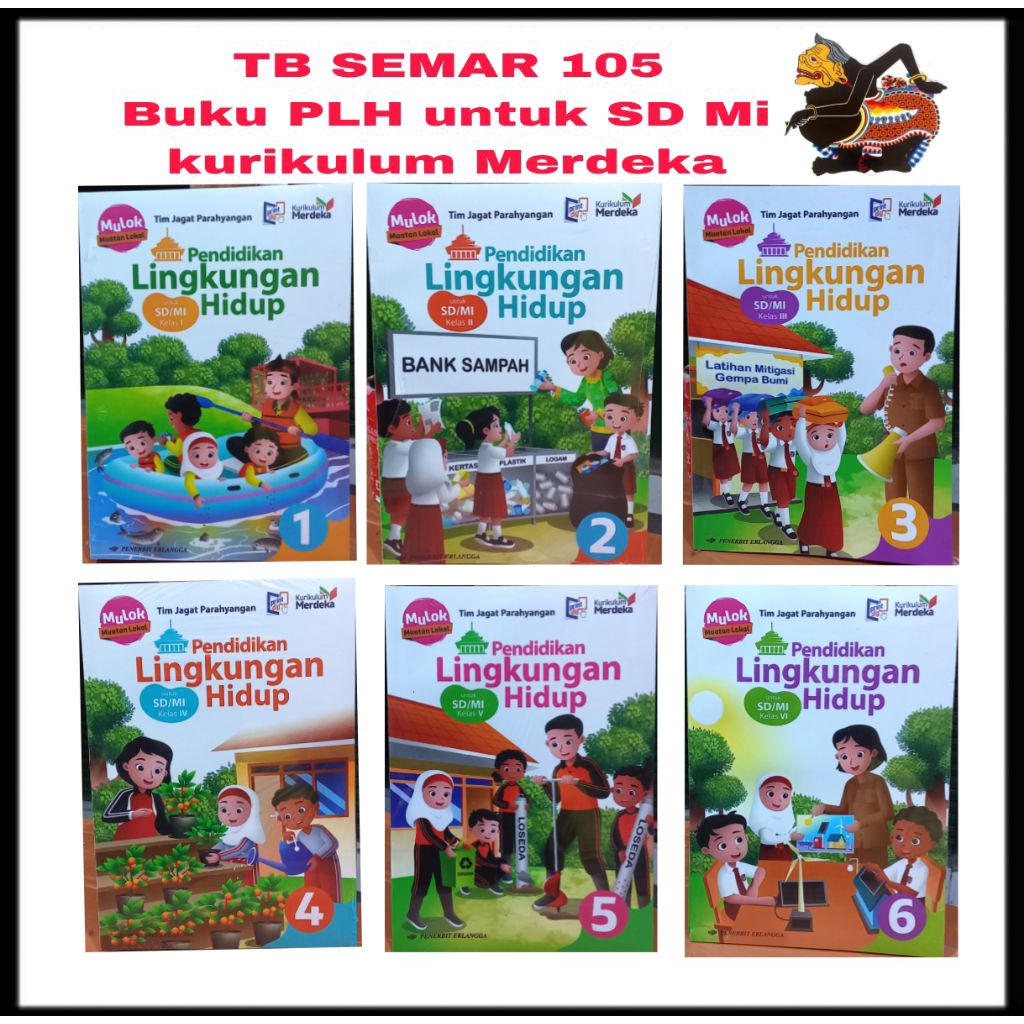 Buku PLH untuk SD Mi kelas 1, 2, 3, 4, 5, 6 kurikulum Merdeka penerbit Erlangga