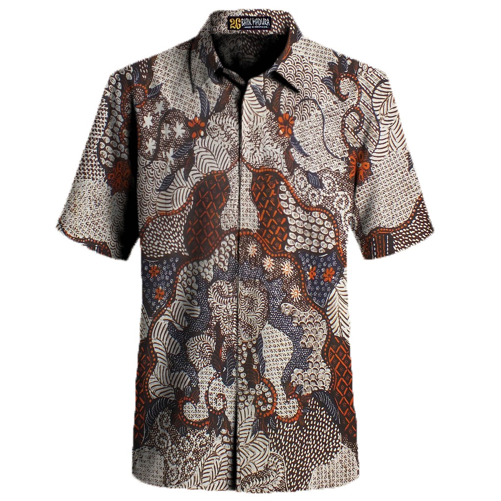 Kemeja Batik Tulis Madura Baju Batik Pria Lengan Pendek H128