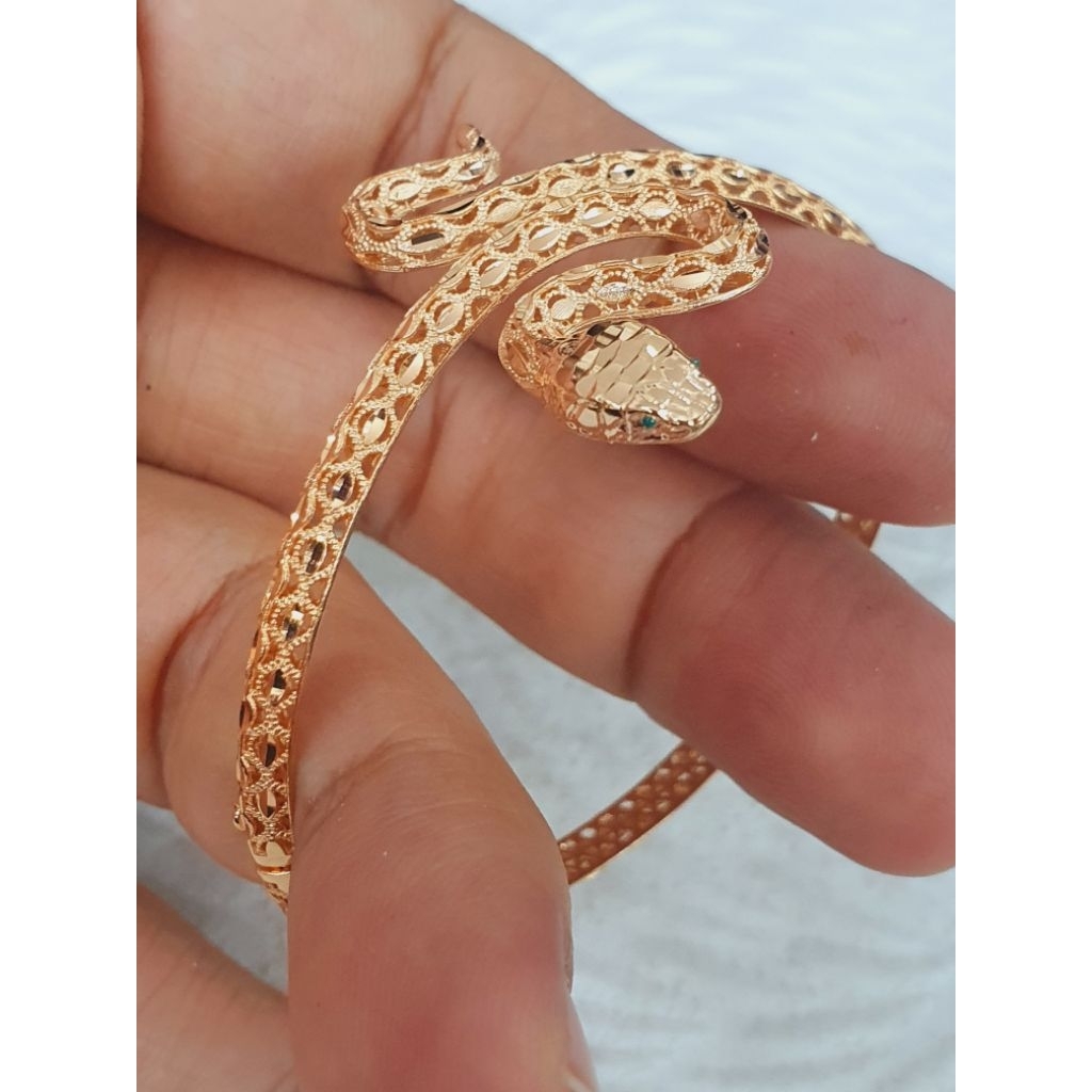 gelang pipa model ular tanpa mata emas 70 % 700 70% 16k